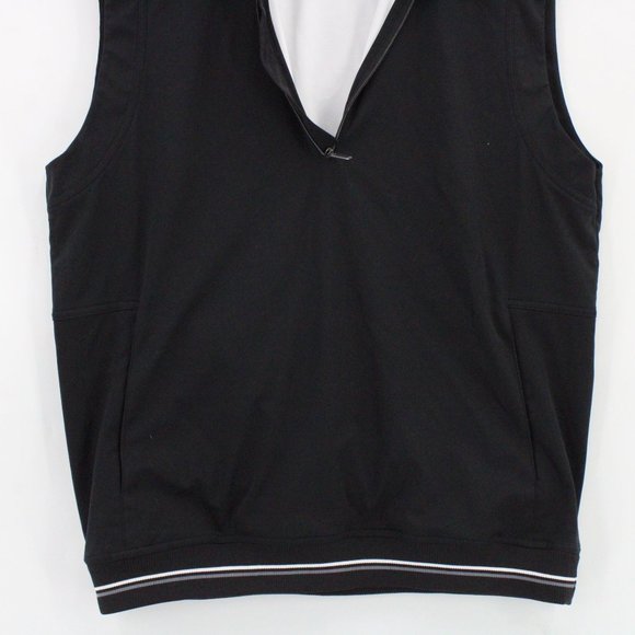 Adipure By Adidas Vest Men Black Sleeveless Pullover Half Zip Polyester Medium M - Picture 4 of 9